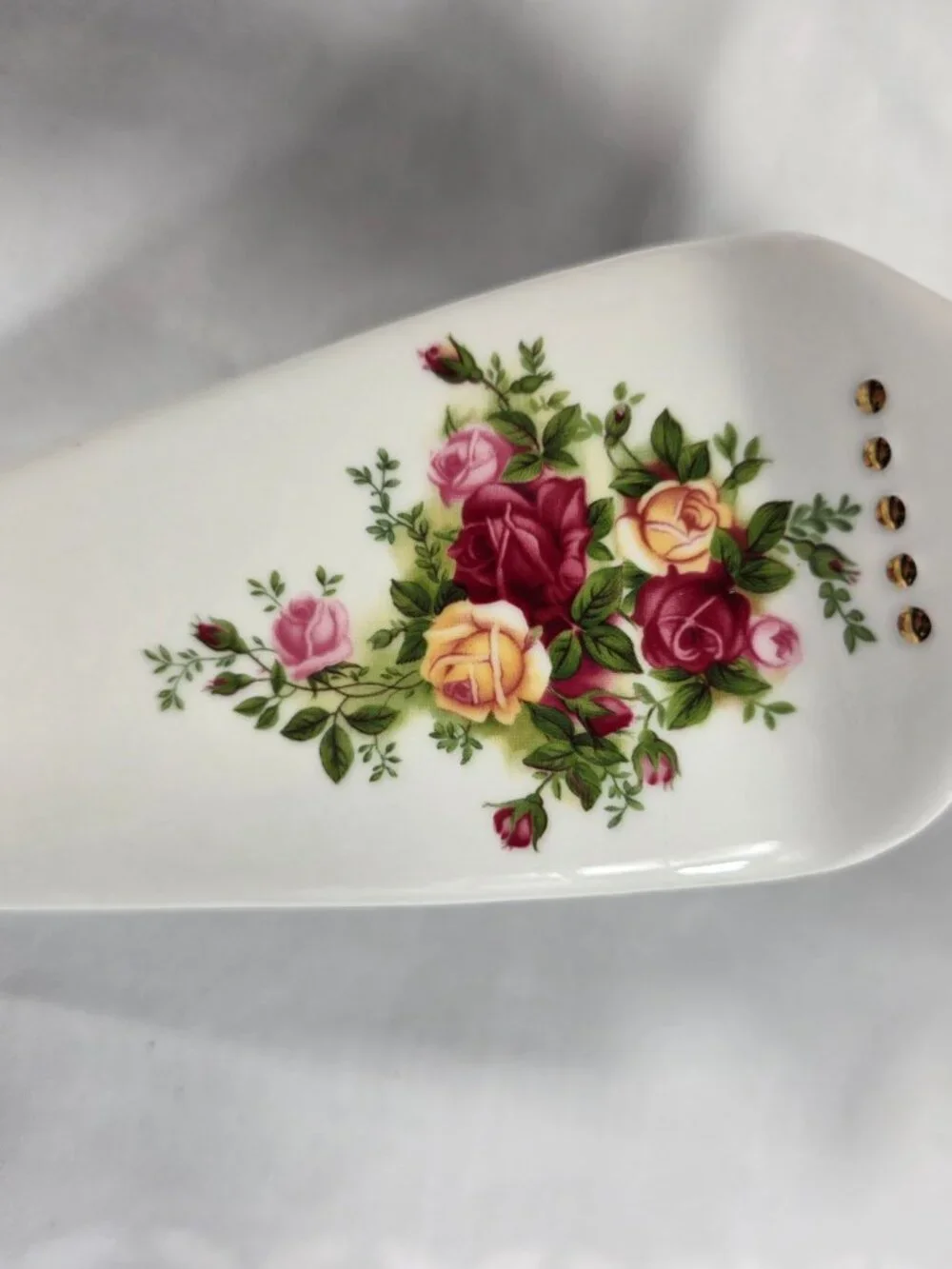 Royal Albert Old Country Roses Cake Plate & Server Set Red & Yellow Roses